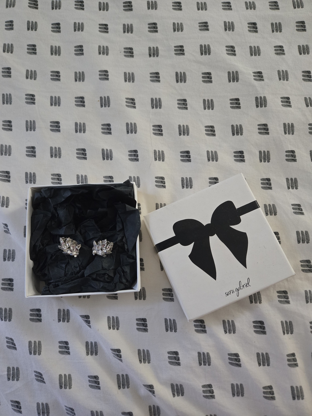 Silver Crystal Cluster Stud Earrings - Silver